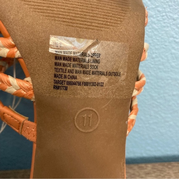 Universal Thread RACHEL Chunk Heeled Sandals - Peach - Size 11 - Picture 6 of 9